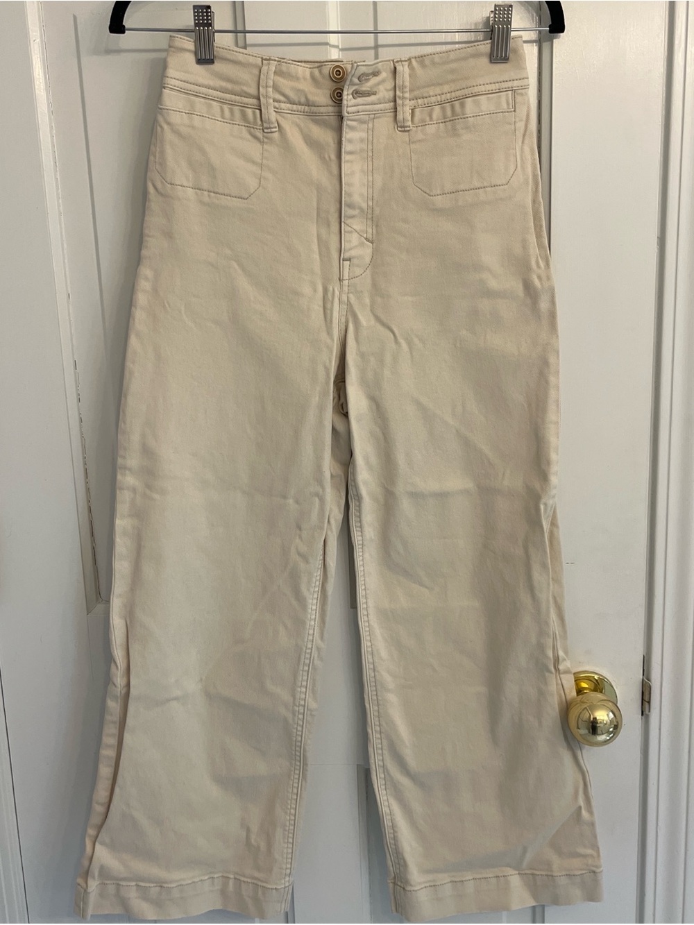 Cream Wide Leg Jeans From Anthropologie
